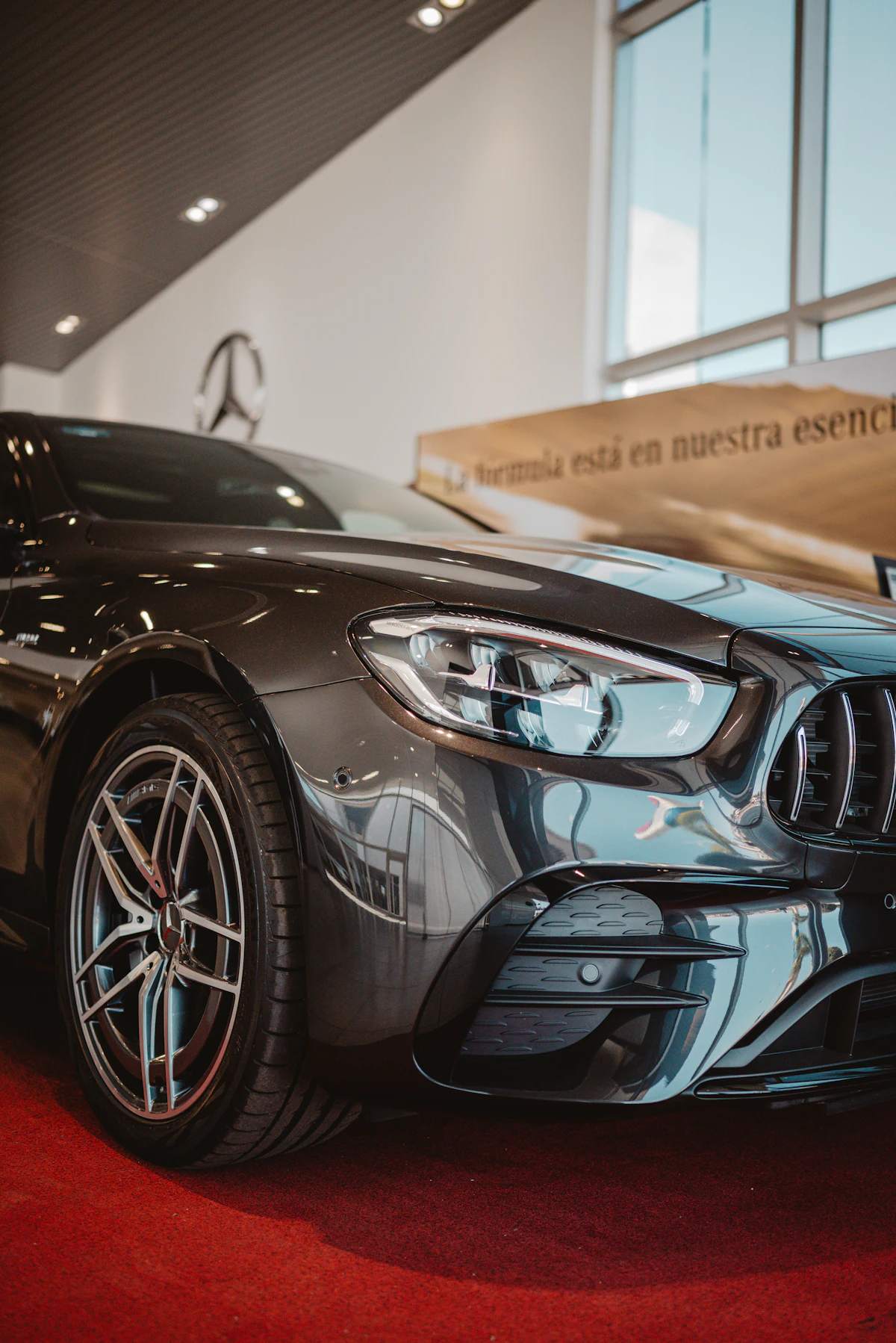 A Mercedes AMG on the showroom floor